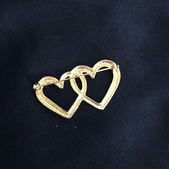 Vtg Double Heart Brooch - Picture 6 of 10